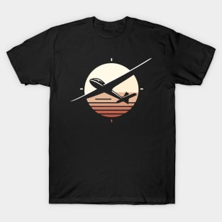 Glider Sailplane Biplane aerial floating soaring T-Shirt